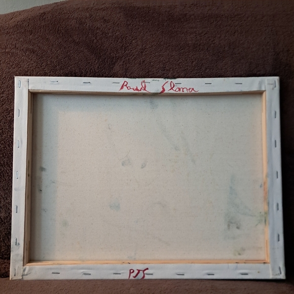 Oil Paint Hand Painted Canvas Birch Trees Green - Picture 5 of 5